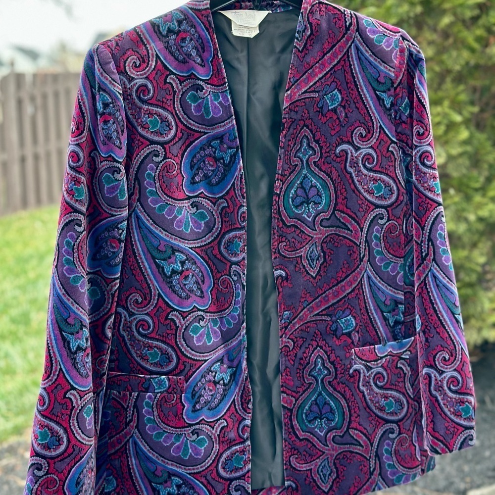 TanJay Multicolor Cotton Velvet Blazer